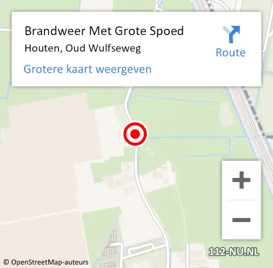 Locatie op kaart van de 112 melding: Brandweer Met Grote Spoed Naar Houten, Oud Wulfseweg op 17 maart 2020 03:17