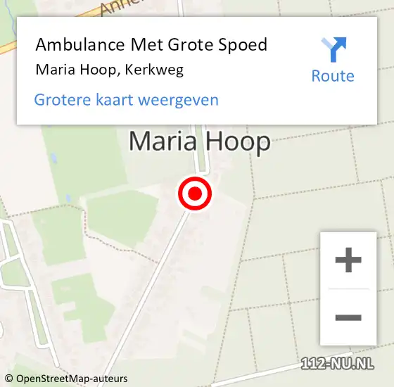 Locatie op kaart van de 112 melding: Ambulance Met Grote Spoed Naar Maria Hoop, Kerkweg op 17 maart 2020 04:45