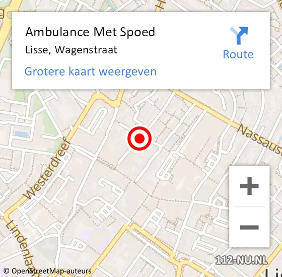 Locatie op kaart van de 112 melding: Ambulance Met Spoed Naar Lisse, Wagendwarsstraat op 17 maart 2020 05:16