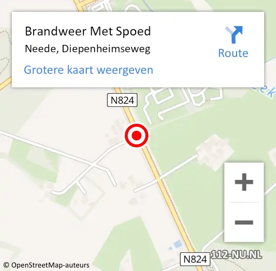 Locatie op kaart van de 112 melding: Brandweer Met Spoed Naar Neede, Diepenheimseweg op 17 maart 2020 05:18