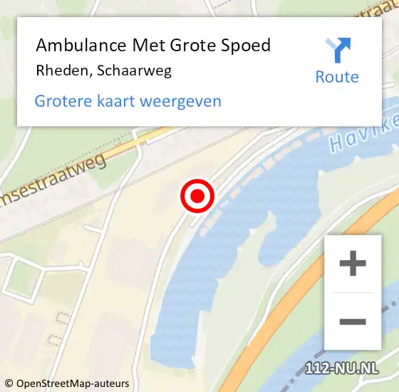 Locatie op kaart van de 112 melding: Ambulance Met Grote Spoed Naar Rheden, Schaarweg op 17 maart 2020 08:10