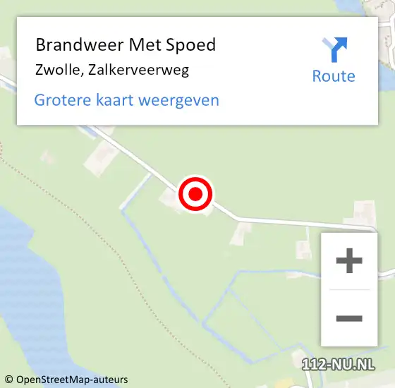 Locatie op kaart van de 112 melding: Brandweer Met Spoed Naar Zwolle, Zalkerveerweg op 17 maart 2020 08:24