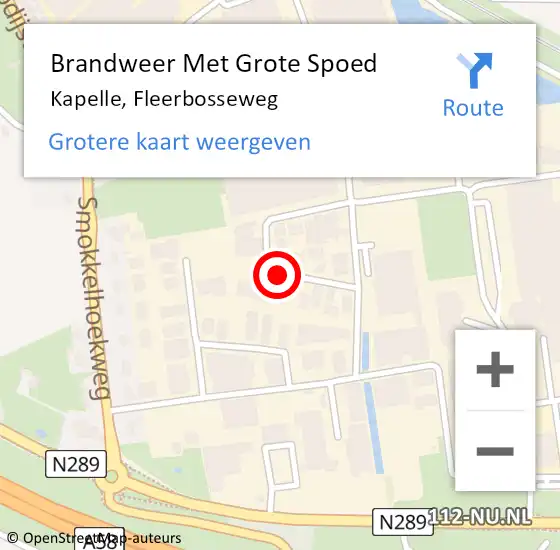 Locatie op kaart van de 112 melding: Brandweer Met Grote Spoed Naar Kapelle, Fleerbosseweg op 17 maart 2020 09:30