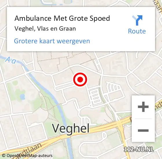 Locatie op kaart van de 112 melding: Ambulance Met Grote Spoed Naar Veghel, Vlas en Graan op 17 maart 2020 09:43