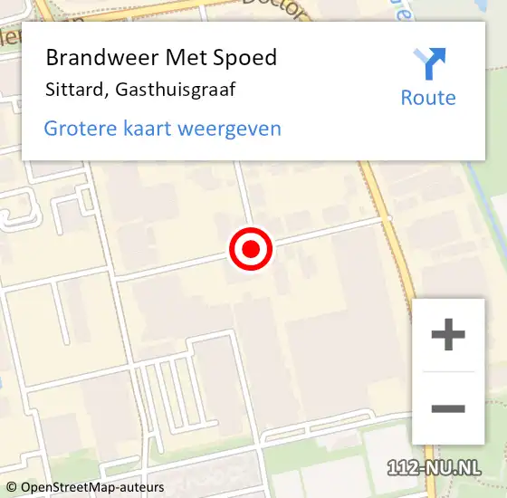 Locatie op kaart van de 112 melding: Brandweer Met Spoed Naar Sittard, Gasthuisgraaf op 17 maart 2020 09:53