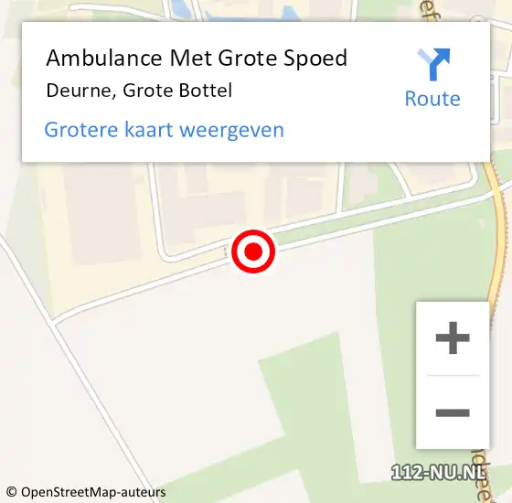 Locatie op kaart van de 112 melding: Ambulance Met Grote Spoed Naar Deurne, Grote Bottel op 17 maart 2020 10:14