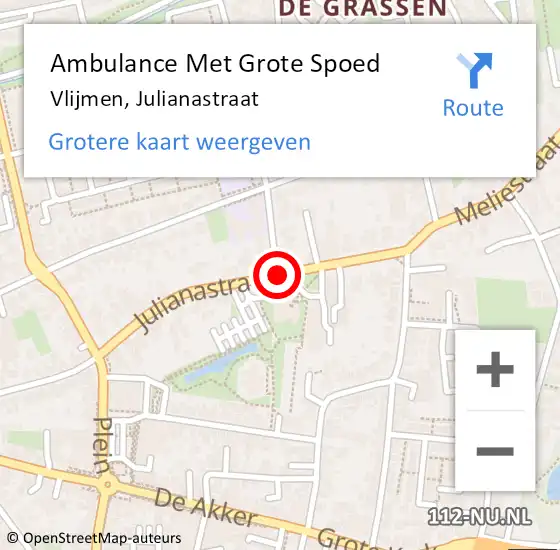 Locatie op kaart van de 112 melding: Ambulance Met Grote Spoed Naar Vlijmen, Julianastraat op 17 maart 2020 10:32