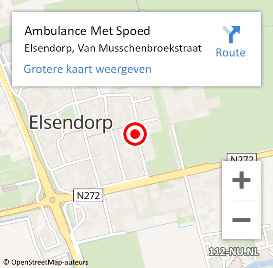 Locatie op kaart van de 112 melding: Ambulance Met Spoed Naar Elsendorp, Van Musschenbroekstraat op 17 maart 2020 10:55