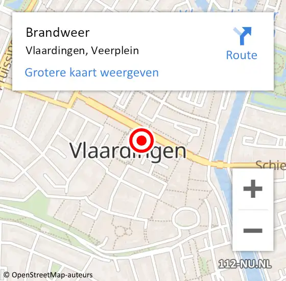 Locatie op kaart van de 112 melding: Brandweer Vlaardingen, Veerplein op 17 maart 2020 11:00