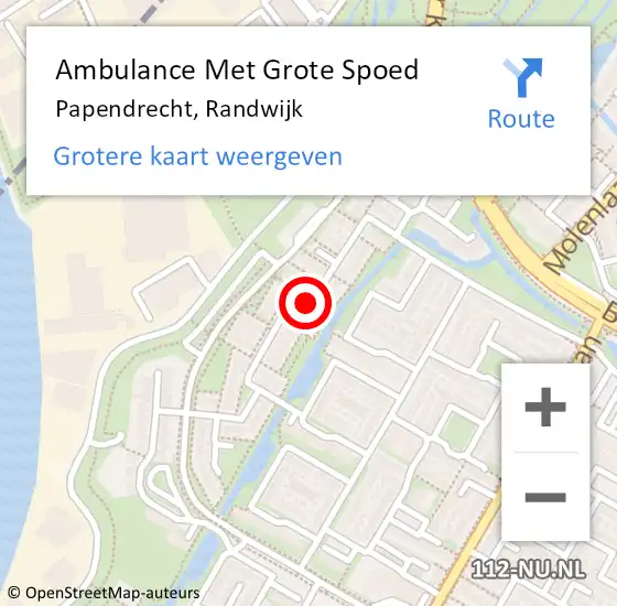 Locatie op kaart van de 112 melding: Ambulance Met Grote Spoed Naar Papendrecht, Randwijk op 17 maart 2020 13:34