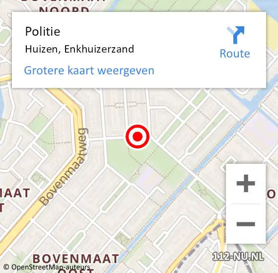 Locatie op kaart van de 112 melding: Politie Huizen, Enkhuizerzand op 17 maart 2020 15:19