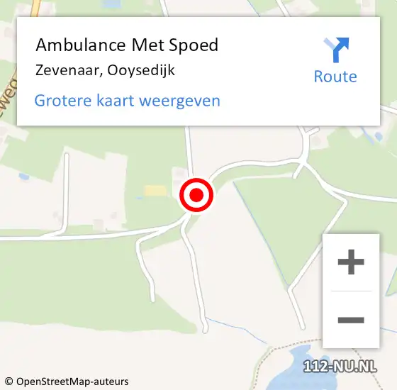 Locatie op kaart van de 112 melding: Ambulance Met Spoed Naar Zevenaar, Ooysedijk op 17 maart 2020 16:58