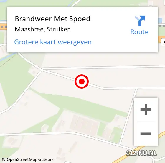 Locatie op kaart van de 112 melding: Brandweer Met Spoed Naar Maasbree, Struiken op 17 maart 2020 17:12