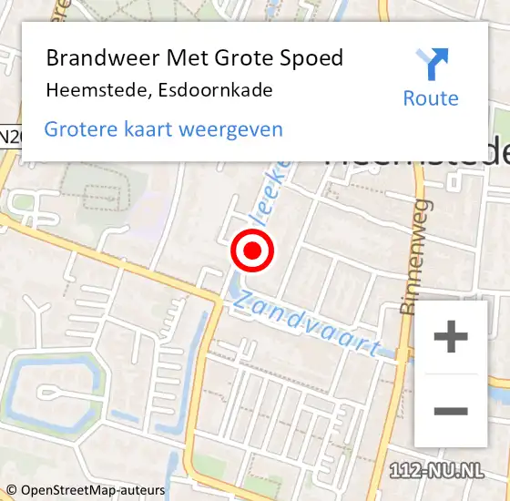 Locatie op kaart van de 112 melding: Brandweer Met Grote Spoed Naar Heemstede, Esdoornkade op 17 maart 2020 18:24