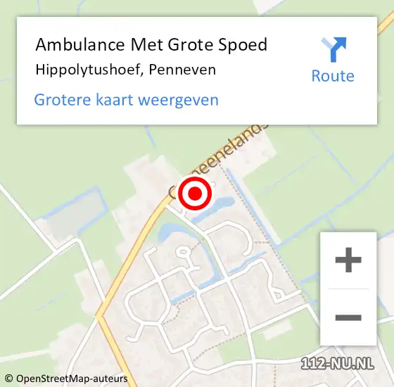 Locatie op kaart van de 112 melding: Ambulance Met Grote Spoed Naar Hippolytushoef, Penneven op 17 maart 2020 20:40