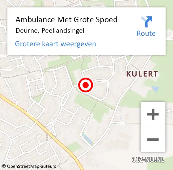 Locatie op kaart van de 112 melding: Ambulance Met Grote Spoed Naar Deurne, Peellandsingel op 17 maart 2020 22:53