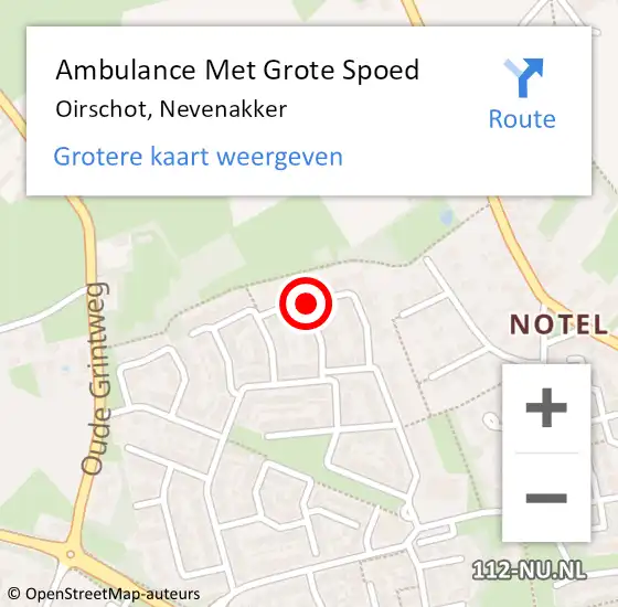 Locatie op kaart van de 112 melding: Ambulance Met Grote Spoed Naar Oirschot, Nevenakker op 18 maart 2020 00:25