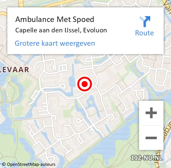 Locatie op kaart van de 112 melding: Ambulance Met Spoed Naar Capelle aan den IJssel, Evoluon op 18 maart 2020 02:43