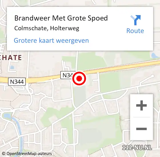 Locatie op kaart van de 112 melding: Brandweer Met Grote Spoed Naar Colmschate, Holterweg op 1 mei 2014 16:12