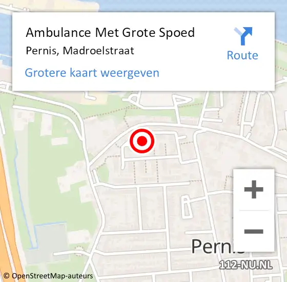 Locatie op kaart van de 112 melding: Ambulance Met Grote Spoed Naar Pernis, Madroelstraat op 18 maart 2020 06:11