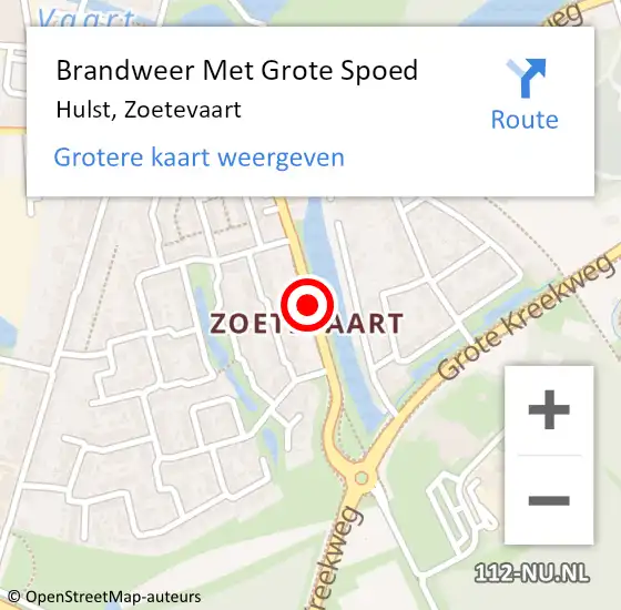 Locatie op kaart van de 112 melding: Brandweer Met Grote Spoed Naar Hulst, Zoetevaart op 18 maart 2020 07:17