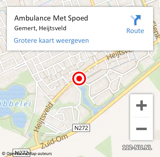 Locatie op kaart van de 112 melding: Ambulance Met Spoed Naar Gemert, Heijtsveld op 18 maart 2020 07:19