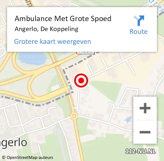 Locatie op kaart van de 112 melding: Ambulance Met Grote Spoed Naar Angerlo, De Koppeling op 18 maart 2020 11:25