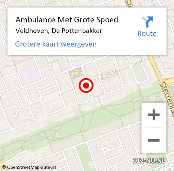 Locatie op kaart van de 112 melding: Ambulance Met Grote Spoed Naar Veldhoven, De Pottenbakker op 18 maart 2020 11:38