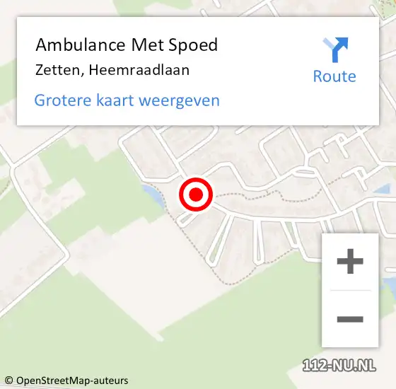 Locatie op kaart van de 112 melding: Ambulance Met Spoed Naar Zetten, Heemraadlaan op 18 maart 2020 11:51