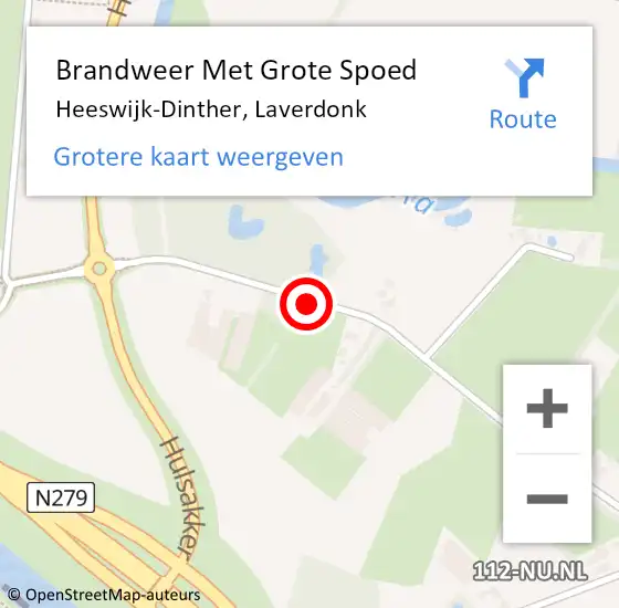 Locatie op kaart van de 112 melding: Brandweer Met Grote Spoed Naar Heeswijk-Dinther, Laverdonk op 18 maart 2020 13:56