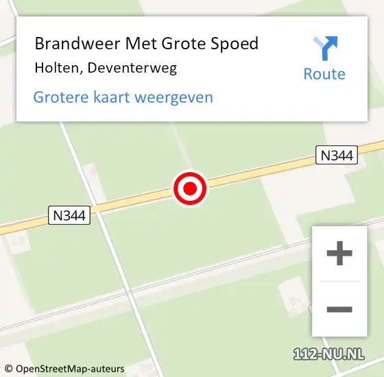 Locatie op kaart van de 112 melding: Brandweer Met Grote Spoed Naar Holten, Deventerweg op 18 maart 2020 14:54