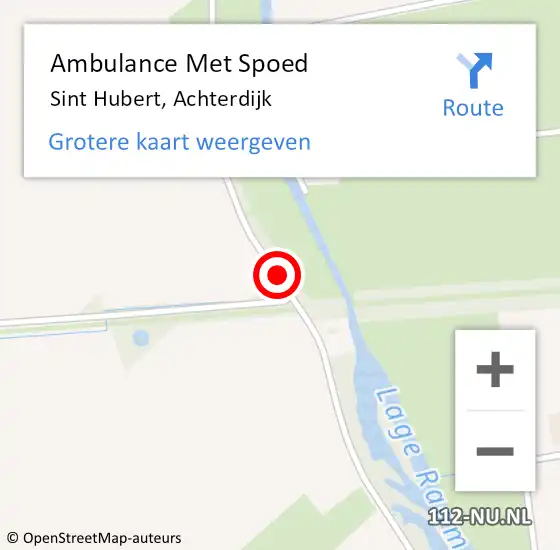 Locatie op kaart van de 112 melding: Ambulance Met Spoed Naar Sint Hubert, Achterdijk op 1 mei 2014 17:05