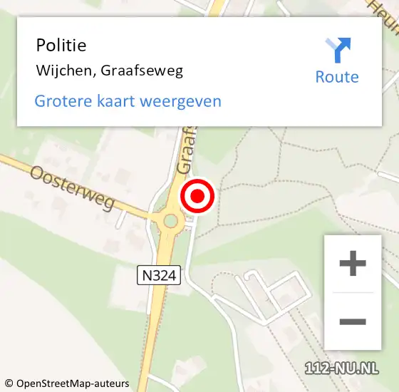 Locatie op kaart van de 112 melding: Politie Wijchen, Graafseweg op 18 maart 2020 17:37