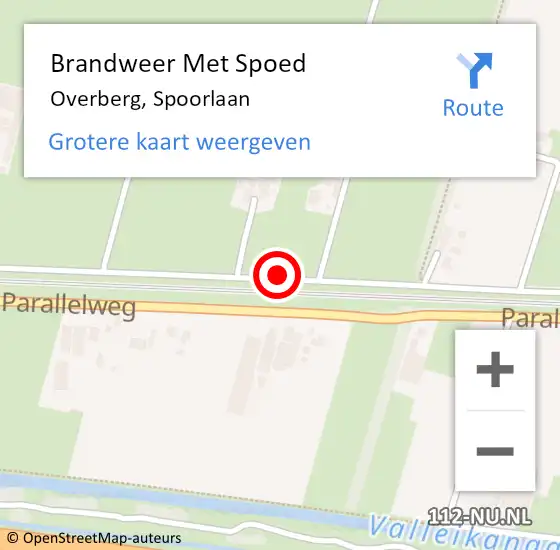 Locatie op kaart van de 112 melding: Brandweer Met Spoed Naar Overberg, Spoorlaan op 18 maart 2020 17:38