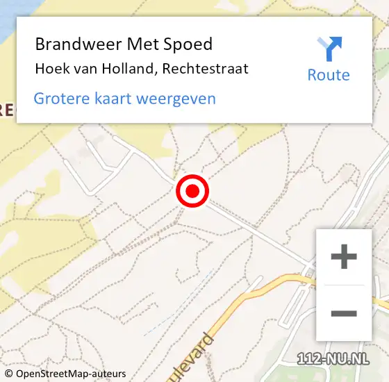 Locatie op kaart van de 112 melding: Brandweer Met Spoed Naar Hoek van Holland, Rechtestraat op 18 maart 2020 17:52