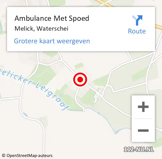 Locatie op kaart van de 112 melding: Ambulance Met Spoed Naar Melick, Waterschei op 18 maart 2020 19:59