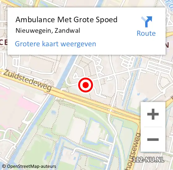 Locatie op kaart van de 112 melding: Ambulance Met Grote Spoed Naar Nieuwegein, Zandwal op 19 maart 2020 03:45