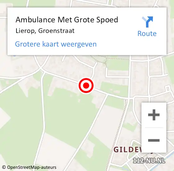 Locatie op kaart van de 112 melding: Ambulance Met Grote Spoed Naar Lierop, Groenstraat op 19 maart 2020 08:06