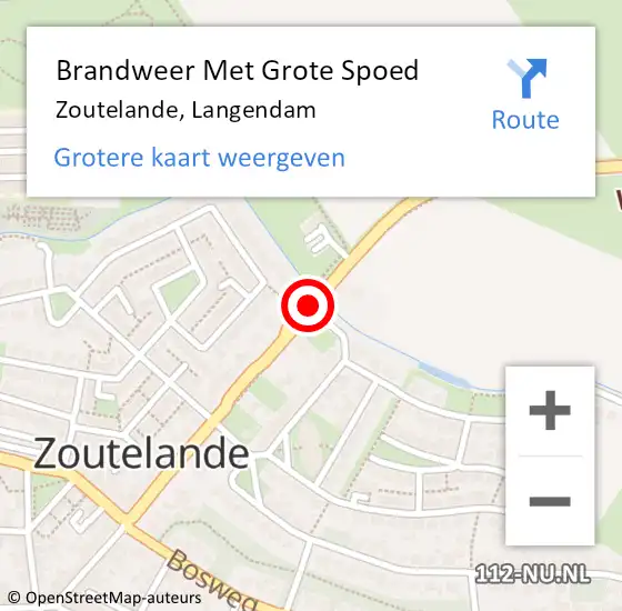 Locatie op kaart van de 112 melding: Brandweer Met Grote Spoed Naar Zoutelande, Langendam op 19 maart 2020 10:27