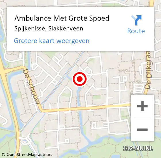 Locatie op kaart van de 112 melding: Ambulance Met Grote Spoed Naar Spijkenisse, Slakkenveen op 19 maart 2020 12:30