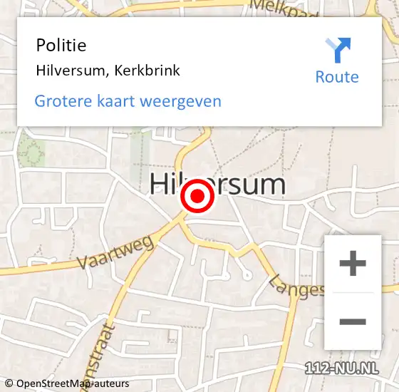 Locatie op kaart van de 112 melding: Politie Hilversum, Kerkbrink op 19 maart 2020 13:05