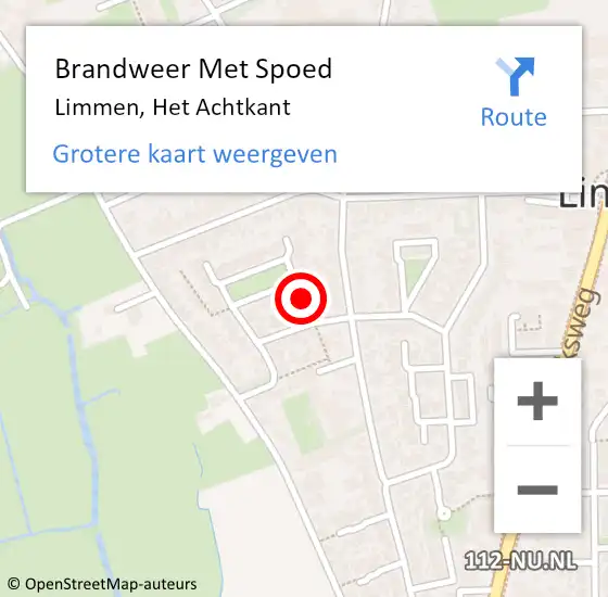 Locatie op kaart van de 112 melding: Brandweer Met Spoed Naar Limmen, Het Achtkant op 19 maart 2020 13:17