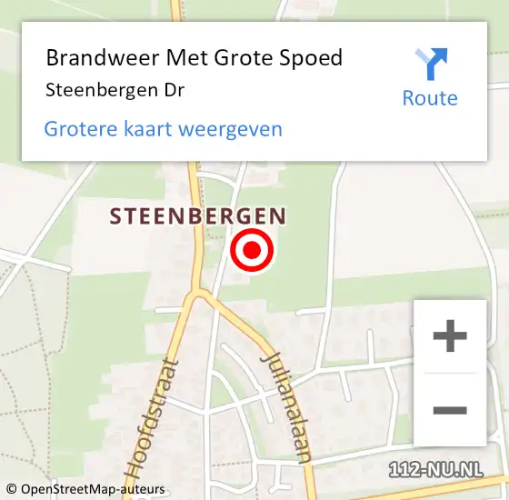 Locatie op kaart van de 112 melding: Brandweer Met Grote Spoed Naar Steenbergen Dr op 1 mei 2014 18:11