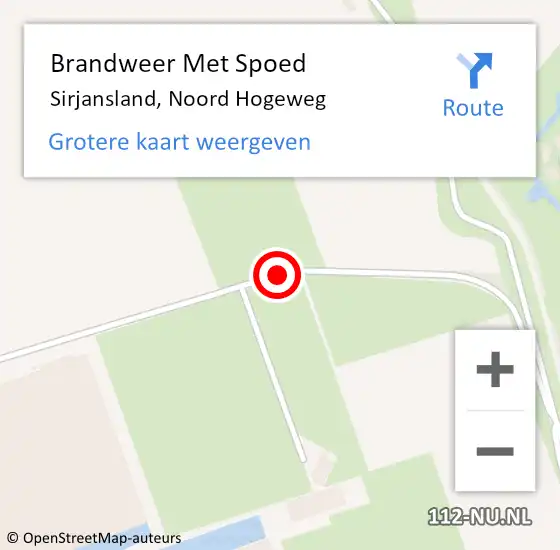 Locatie op kaart van de 112 melding: Brandweer Met Spoed Naar Sirjansland, Noord Hogeweg op 19 maart 2020 14:00