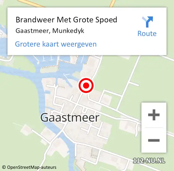 Locatie op kaart van de 112 melding: Brandweer Met Grote Spoed Naar Gaastmeer, Munkedyk op 19 maart 2020 14:50