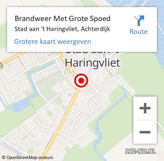 Locatie op kaart van de 112 melding: Brandweer Met Grote Spoed Naar Stad aan 't Haringvliet, Achterdijk op 19 maart 2020 15:21