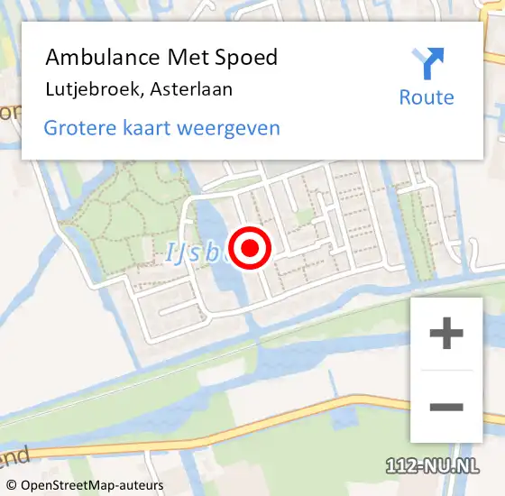 Locatie op kaart van de 112 melding: Ambulance Met Spoed Naar Lutjebroek, Asterlaan op 19 maart 2020 17:34