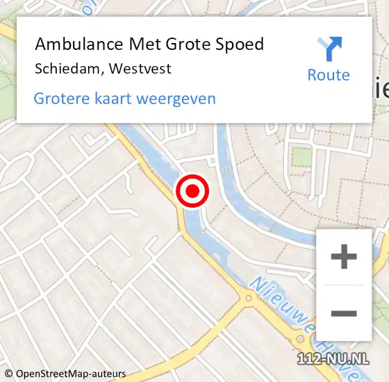 Locatie op kaart van de 112 melding: Ambulance Met Grote Spoed Naar Schiedam, Westvest op 19 maart 2020 18:53