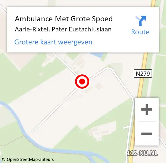 Locatie op kaart van de 112 melding: Ambulance Met Grote Spoed Naar Aarle-Rixtel, Pater Eustachiuslaan op 19 maart 2020 19:56