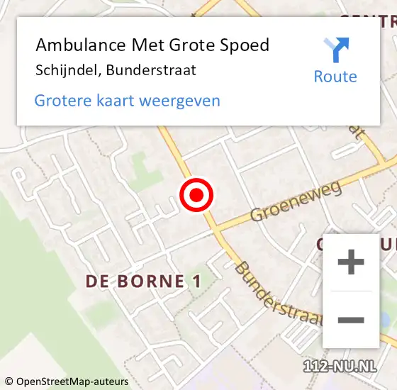 Locatie op kaart van de 112 melding: Ambulance Met Grote Spoed Naar Schijndel, Bunderstraat op 20 maart 2020 02:33
